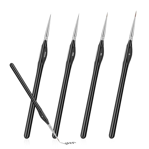 Jeffdad Kit de pincéis em miniatura, conjunto de pincéis de pintura em miniatura com detalhes finos