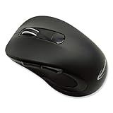 Innovera Mid-Size Wireless Optical Mouse with Micro USB, 2.4 GHz Frequency/26 ft Wireless Range, Right Hand Use, Black, Two AAA Batteries
