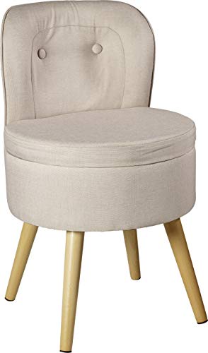 ECHTWERK Sillón ׄVince, sillón tapizado, sillón escandinavo, Respaldo Alto, Acolchado de Espuma Suave, para Sala de Estar & rincón de Lectura, pies de Madera, Crema, 42 x 42 x 71 cm, 6,2 kg