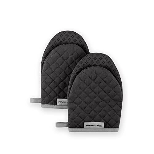 KitchenAid Asteroid Mini Oven Mitt Set, 5.5"x8", Black, 2 Piece by KitchenAid - Used condition - US$8.86