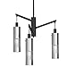 GEORGE KOVACS P1593-691 Grid Chandelier, 3-Light 180 Total Watts, Coal with Brushed Nickel