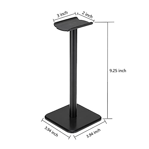 Image of Headphone Stand Gaming Headset Holder Universal Aluminum Metal Headphone Holder Hanger with Aluminum Supporting Bar Flexible Headrest ABS Solid Base for All Headphone,Black, HSB3602