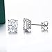 Bo.Dream Oval Cut Cubic Zirconia Stud Earrings for Women 925 Sterling Silver (Each 7x9mm/2ct, 4.0cttw/pairs)