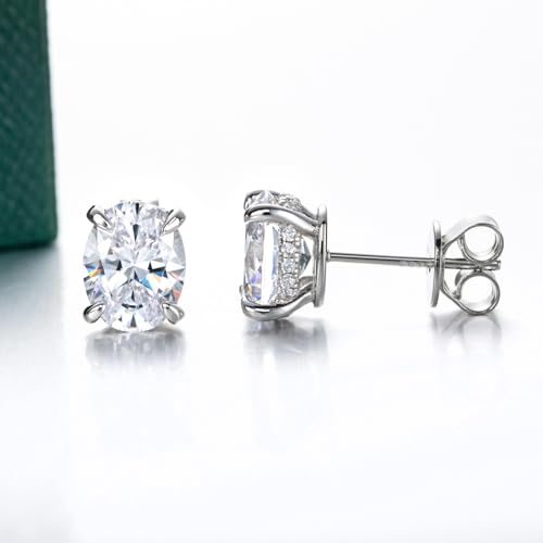 Bo.Dream Cubic Zirconia CZ Stud Earrings for Women 18K White Gold Plated Sterling Silver4