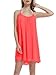 ReachMe Womens Sexy Plus Size Swimsuit Coverups Spaghetti Strap Beach Dresses Bathing Suit Cover Up Sheer Tank Sundress(1 Coral,M)