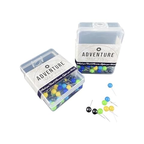IPIC – Push Pins Map Tacks for Travel & Office Use, Set of 50, Colorful and Durable, Perfect for Cork Boards, Maps, and Craft Projects Cover
