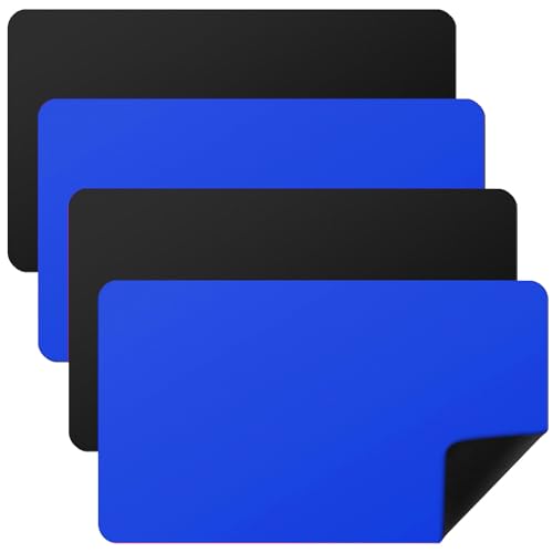 Image of Ecally 4 Pcs Card Game Mats 24 x 14 Inch Playmat Table Smooth Playing Card Mat for TCG, Gameplay (Black,Blue)
