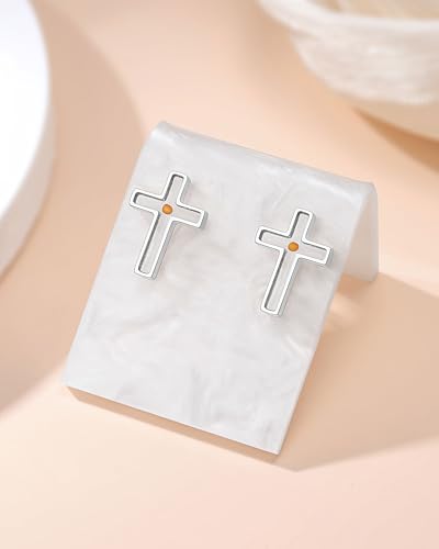Silver/Gold Mustard Seed Cross Stud Earrings Inspirational Christian Christmas Easter Gifts for Women Her Girls4