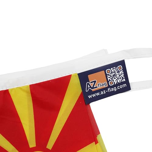 Image of AZ FLAG Macedonia 6 meters BUNTING Flag 20 flags 9'' x 6'' - Macedonian STRING flags 15 x 21 cm