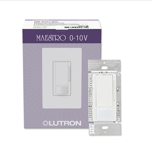 Lutron Maestro 0-10-Volt Dimmer Sensor Switch, 8A, 120-277-Volt/Single-Pole or 3-Way, Neutral Wire Optional, MS-Z101-WH, White by Lutron - Used condition - CA$55.90