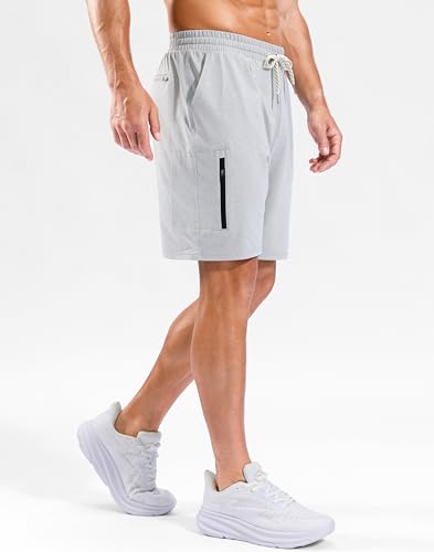 Men's 7" Athletic Sweat Shorts with Zipper Pockets - image 4