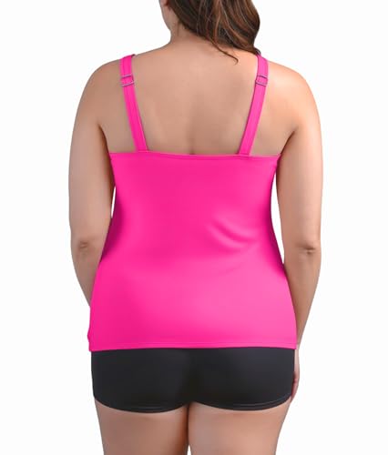 Womens Plus Size Tummy Control Tankini Swimsuits, High Neck Mesh Layered Bathing Suits, Modest Shorts Swimwear 20253