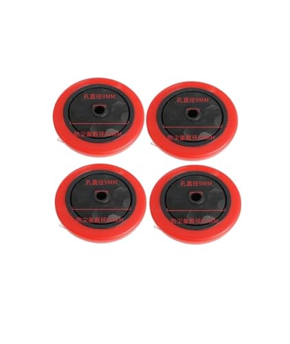 Roulette de chariot 4 pouces rouge en polyuréthane avec double roulement lot de 4