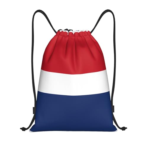 Small Drawstring Bag - Sport Dutch flag Print Sackpack for Yoga, Dance, Travel, Hiking - Lightweight Storage