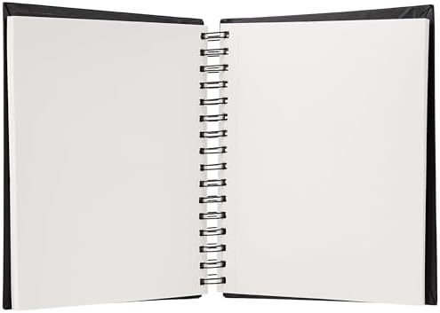 amazon basics A5 Artists Wiro Bound Sketch Book | 120 Perforated Pages | Black Hardcover for Pencil, Chalk, Graphite, Crayon & Ink | Ideal for Drawing, Sketching, Design & Architecture (Pack of 1)