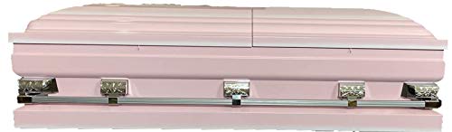 Oversized 29In Pink/White Casket Silver Hardware White Interior #TOP1