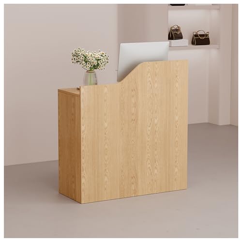 ロック可能な引き出し付き受付デスク、受付カウンター、ショップカウンターセールスデスク、オフィス家具、引き出しと戸棚付き受付家具、チェックアウト、ロビー用(F,60cm/23.6in)