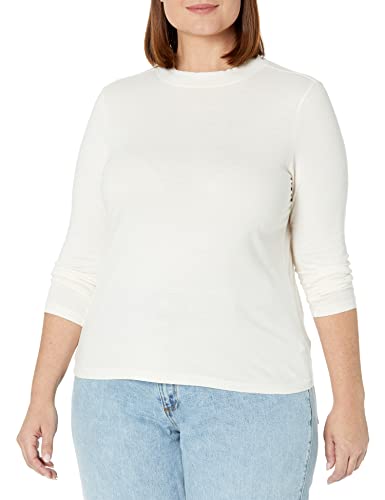 Image of Velvet by Graham & Spencer Women's Quinny Sueded Jersey Crewneck Tee T-Shirt, Coconut, L