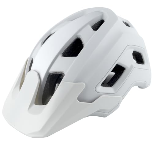OUWOR Bike Helmet for Adult & Youth, Lightweight MTB Helmet with Adjustable Visor for Mountain/Road Cycling, 2 Sizes for Men Women Boys Girls (Grayish White)