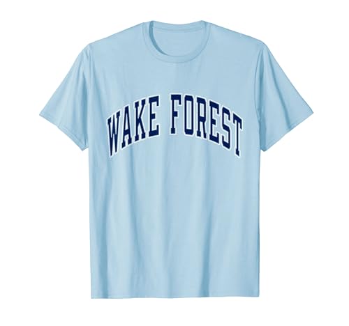 Wake Forest North Carolina NC Varsity Style Navy Testo Maglietta
