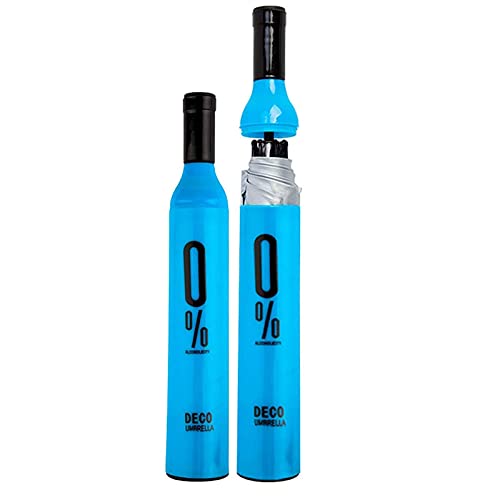 GLOWTRONIX Tanya Bella An Exclusively Bottle Design Ultra slime Light Mini Folding Umbrella Rain Protection Double Layer Portable Umbrella (Multicolour)