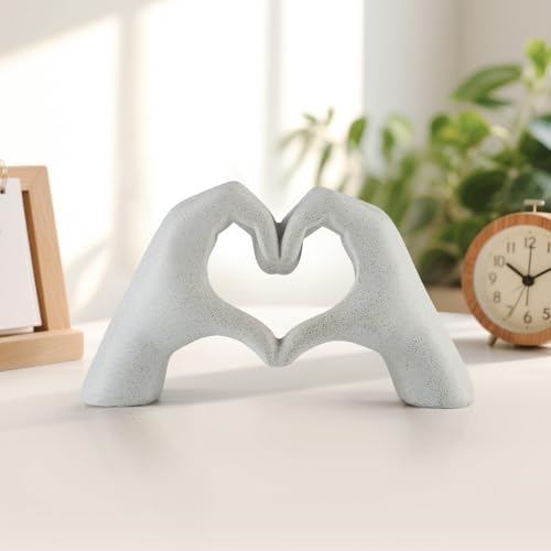 Escultura Moderna Manos Corazón Blanca 9.4 pulgadas miniatura 6