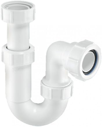 Mcalpine Asc10 11/2 Inch x 75Mm Water Seal Adjustable Inlet Tubular Swivel 'P' Trap with Multifit Outlet, White