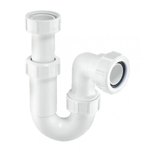 Mcalpine Asc10 11/2 Inch x 75Mm Water Seal Adjustable Inlet Tubular Swivel 'P' Trap with Multifit Outlet, White