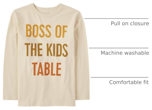 Image of The Children's Place Boys All Holidays Long Sleeve Graphic T-Shirts Thanksgiving Boss Small