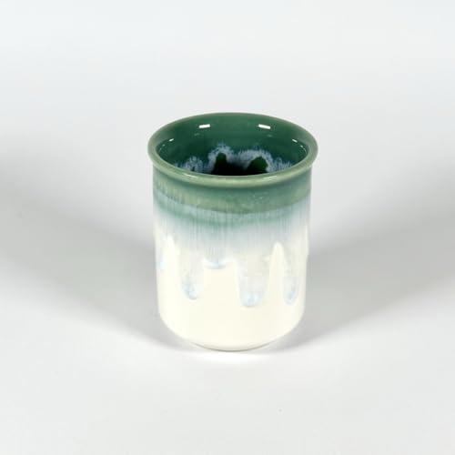 Image of SNS Handmade Ceramic Mini Tumbler Mug Set (Pack of 2) | Coffee, Tea, Iced Beverage & Juice Cup | Hot & Cold Drinkware | Aesthetic Designer Mug for Home, Office & Gifting (Green Blush)