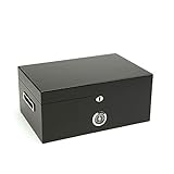 Wooden Desktop Cigar Humidor, 120 Count with Beautiful Matte Black Finish