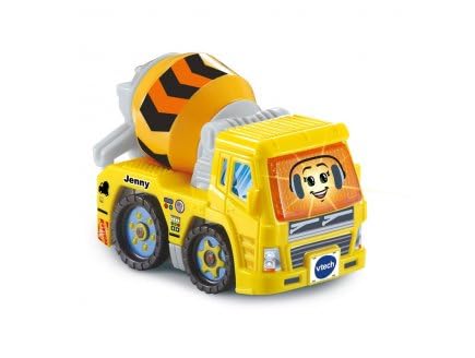 Tutute Jenny Camion toupie Beton, Version française - véhicule interactif Chantier, bétonnière - bolides Serie Pro - Set Voiture et Carte