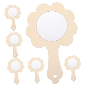 TOYANDONA 6 Stück DIY Holz Handspiegel Blume