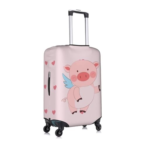 cartoon flying pig Suitcase Cover Medium with Invisible Zipper, for Business and Travel, Without Suitcase3