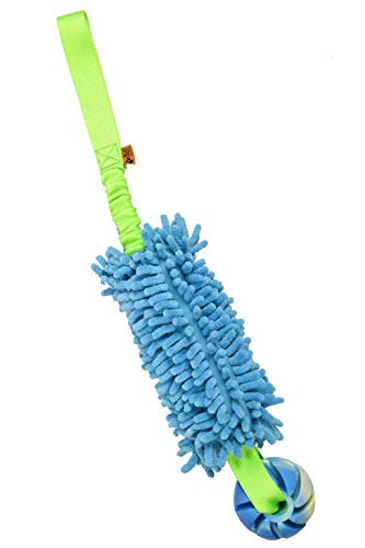 Dingo Mop Bungee Blau Mikrofaser mit Vanille Duft Ball Hundespielzeug Agility Apporte zum Spielen Tauziehen Beweglichkeit Wassertraining 15587-2
