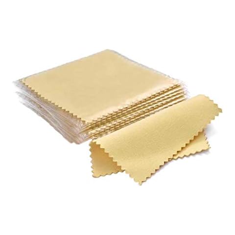 Leonnn Polishing Cloths Jewelry Cleaning Cloth, for Gold Silver Platinum Brass Copper to Keep Jewelry Clean and Shiny, for Eye Glass Mirror Mobile Phone Screen Computer Screen TV Screen, 5 Pack Cover