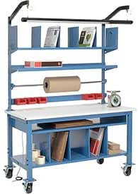 Complete Mobile Packaging Workbench ESD Safety Edge - 72 x 30 in. White