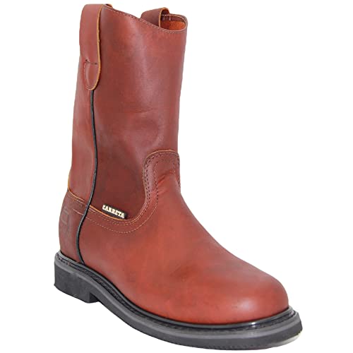 Men's Pull On Leather Soft Toe Work Boot