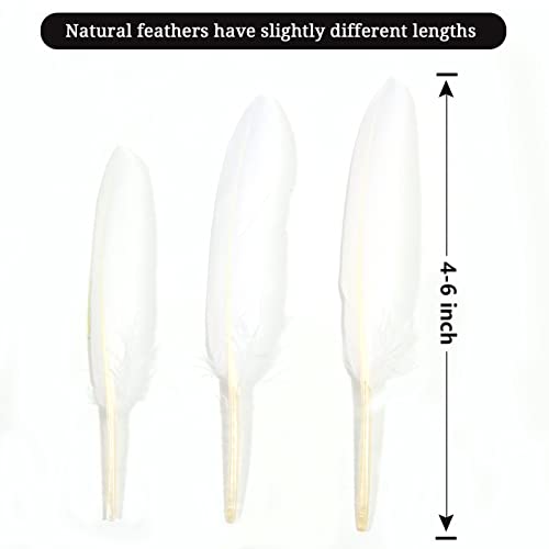 Feelfunfeather 120Pcs White Goose Cochettes Feather Natural Bulk 4-6 Inch 10-15Cm For Wedding Party Christmas Halloween Decorations Diy Crafts Goose Cochettes Feather #TOP1