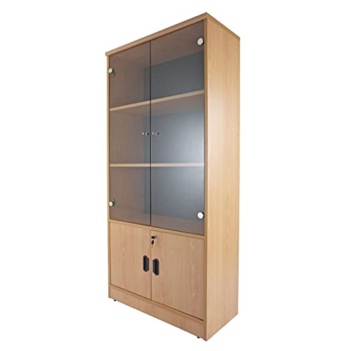 Buy Mahmayi Bess 841 Glass Door Full Height Bookshelf with Lock, Office