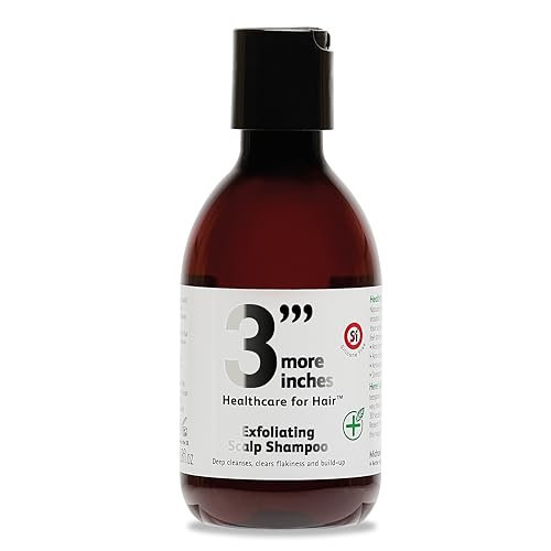 3'''More Inches Exfoliating Scalp Shampoo 250ml - Shampooing exfoliant pour le cuir chevelu - Traitement détoxifiant du cuir chevelu - Élimine les pellicules et les accumulations - Sans silicone
