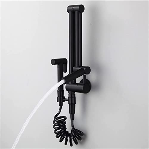 Grifos de pared plegables para cocina con acabado en latón negro mate 7