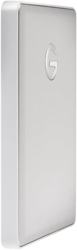 G-Technology 2TB G-DRIVE Mobile USB-C (USB 3.1) Portable External Hard Drive, Silver - 0G10339