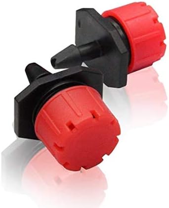 - Adjustable Irrigation Dripper Sprinklers 1/4 Inch Emitters for Drip Irrigation System (50 Pieces, Red, Black)
