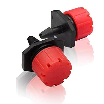 Jivandhara Irrigation Adjustable Irrigation Dripper Sprinklers 1/4 Inch Emitters for Drip Irrigation System (100 Pieces, Red, Black)