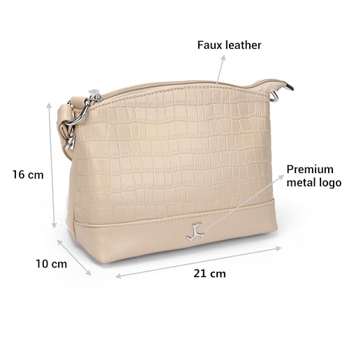 Image of Mochi Women Casual Faux leather Soft Body Zipper closure Solid Sling Bag