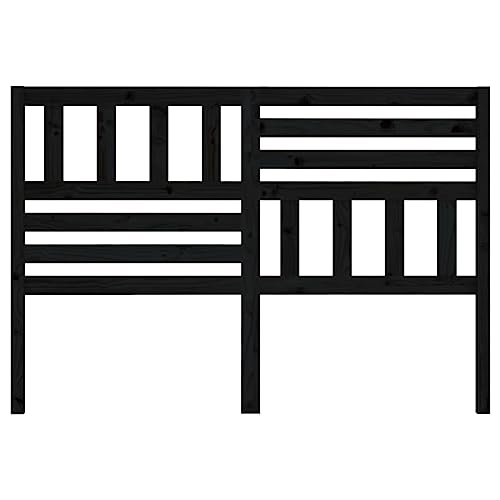 AUVYI Bett Kopfteil Gästezimmer Kiefer-Massivholz Schwarz 146x4x100 cm Modischem Home Ausgefallene Aussichten Schlafzimmermöbel Rustikalen Look Dekoration von Innenräumen Vielseitig