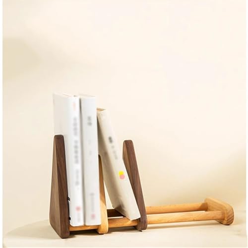 Bibliothèque de bureau debout réglable avec structure à trois triangles stables en bois - 3