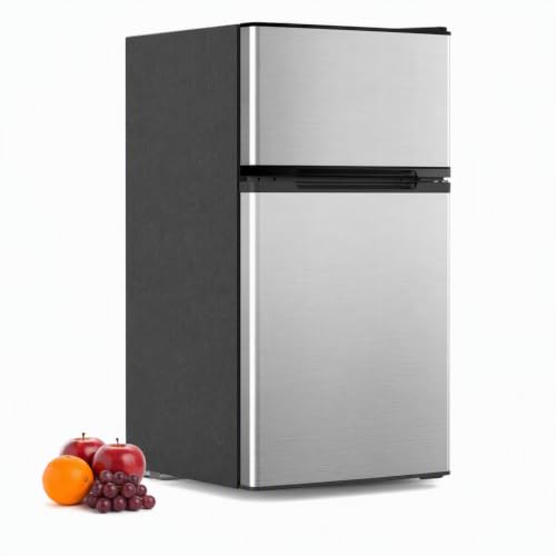 Image of Electactic 3.2 Cu.Ft Mini Fridge with Freezer for Bedroom Office, Silver