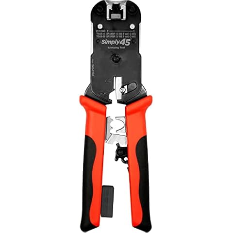 Simply45 ProSeries All-In-One RJ45 Crimp Tool for Pass-Through & Standard WE/SS RJ45 - Includes Tool Lock, Click Socket, Blade Storage, Stripper/Cutter - S45-C101 Cover